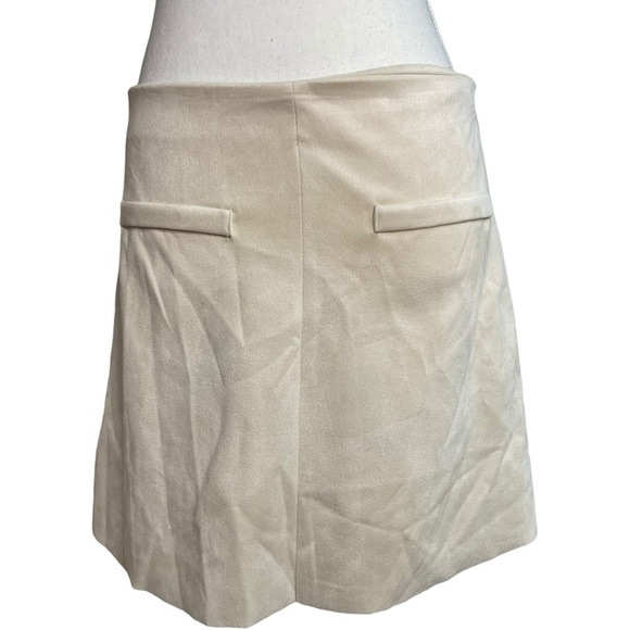 Zara Dresses & Skirts - Zara Faux Suede Mini Skirt Beige